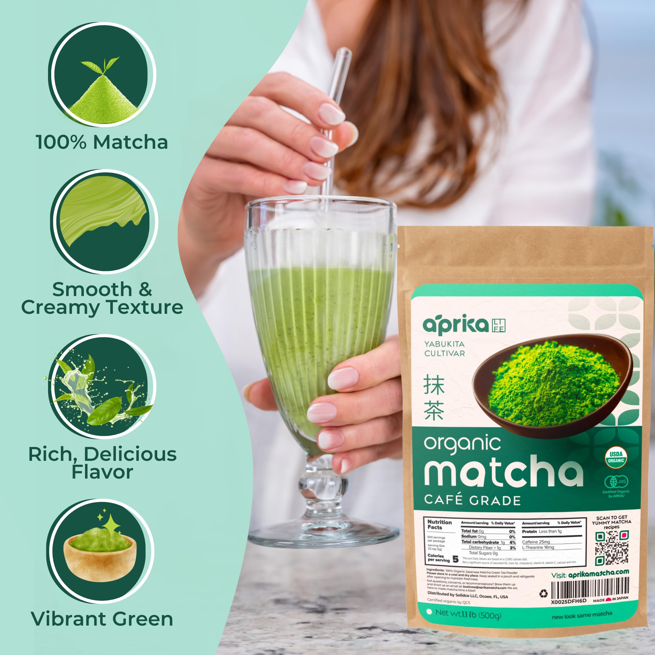 Amazon.com: Matcha Powder from Japan, Organic Green Tea, No Sugar